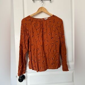 Sonoma Rust Floral Blouse